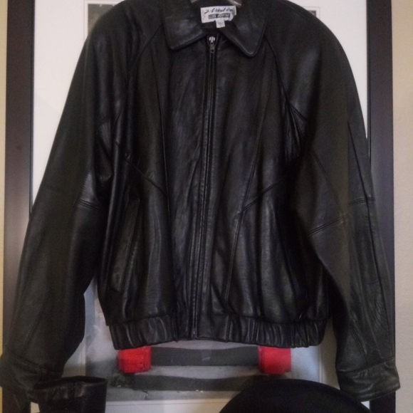 Vintage Leather Moto Bomber Jacket Designer Alvear - Picture 3 of 4